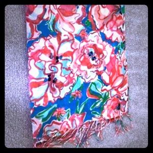 Lilly Pulitzer multi-colored fringe scarf